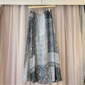 blue mosaic maxi long skirt summer size S, elastic waist